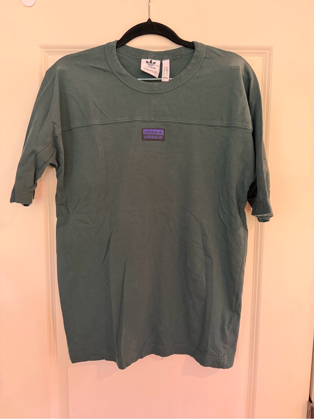 adidas Short-Sleeve Tee in Teal Green with Chest Logo